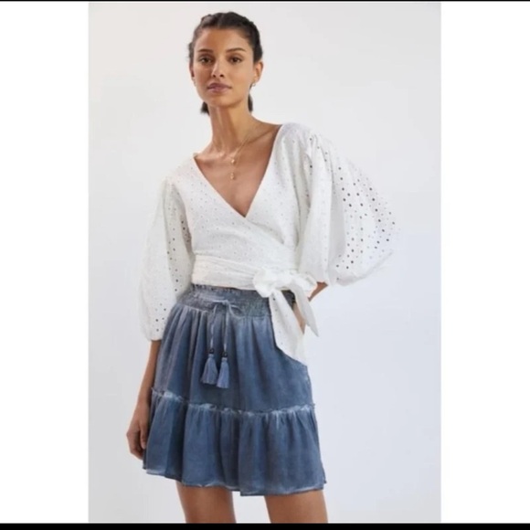 Anthropologie Pilcro Tie-Dye Mini Skirt Blue 
size Medium - Picture 1 of 12